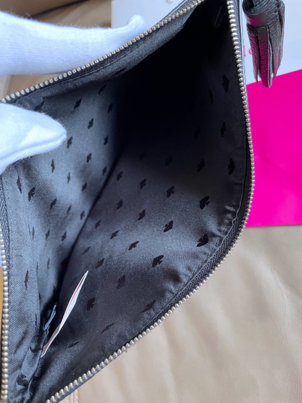 Kate Spade New York Black Leather Large Tassel Pouch / Clutch - Picture 2 of 8